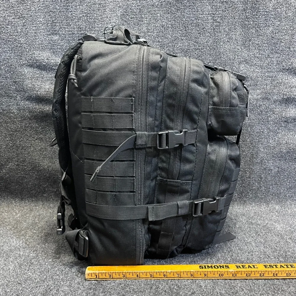 Tactical Series Mens OS Black Backpack MOLLE Military Style 4-Pocket Rugged